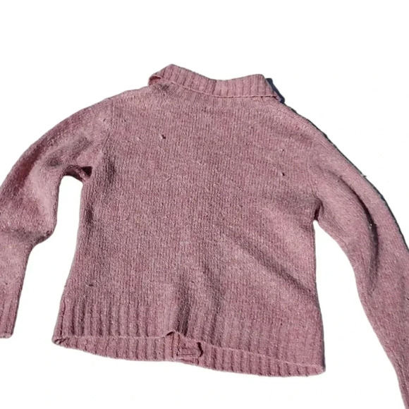 L.L. Bean Button Up Womens Wool & Cotton Blend Pink Knit Cardigan Size M-Regular - Picture 2 of 9